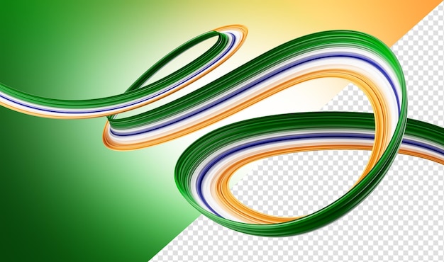 Indian flag wavy abstract background 3d illustration