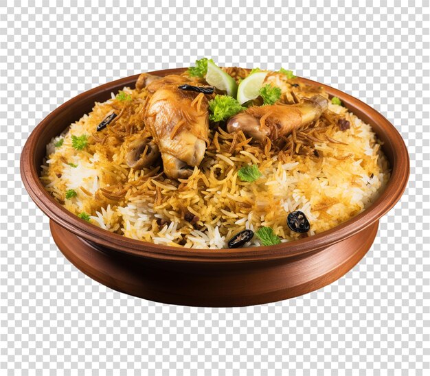 PSD indian food hyderabadi biryani on transparent background