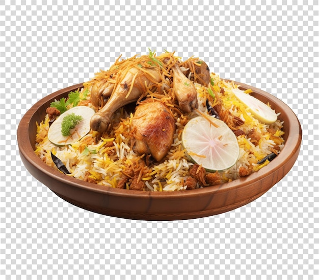 PSD indian food hyderabadi biryani on transparent background