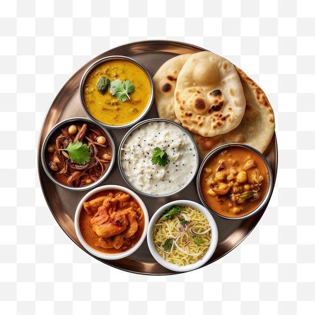 PSD indian food isolated on transparent background