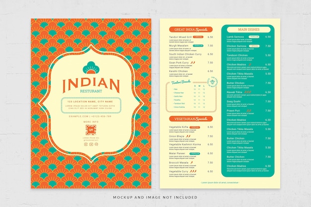 Indian Food Menu in Vibrant Flyer Template for PSD V4