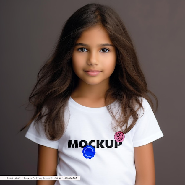 PSD indian girl tshirt mockup