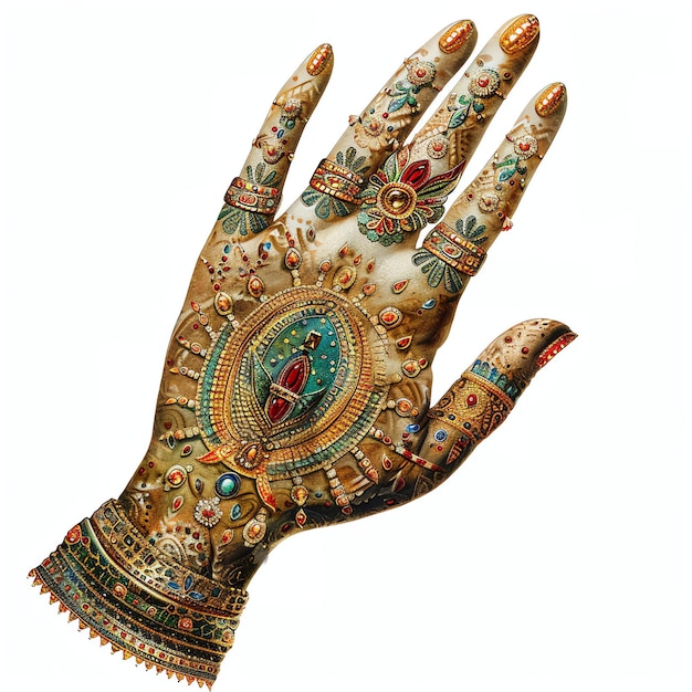 PSD indian hand indian illustration realistic