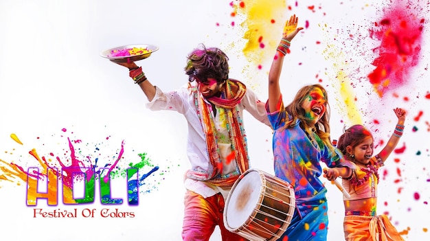 Indian Hindu Festival of Colours Happy Holi celebration background design