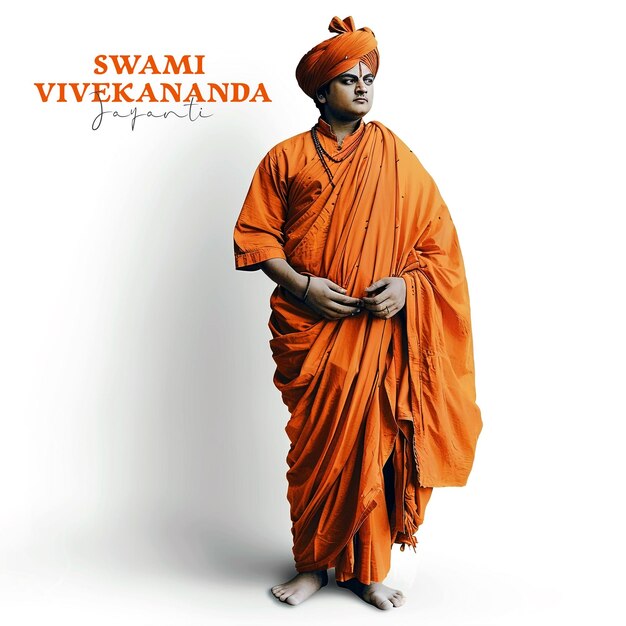 PSD indian hindu monk swami vivekananda jayanti national youth day celebration social media poster