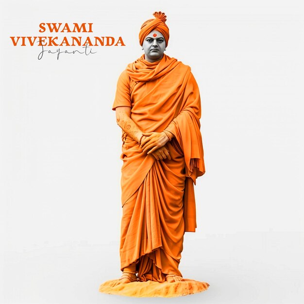 PSD indian hindu monk swami vivekananda jayanti national youth day celebration social media poster