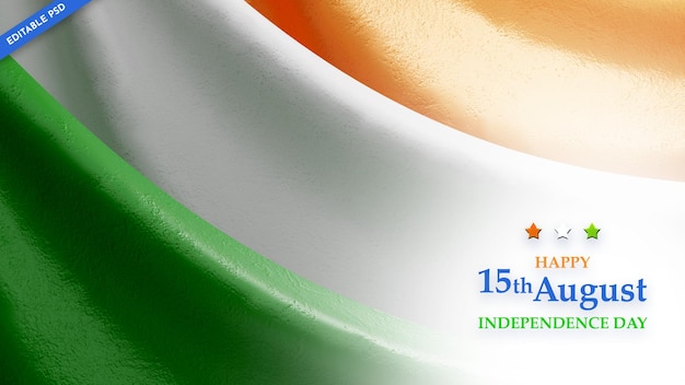 Indian independence 15th august with tricolor flag