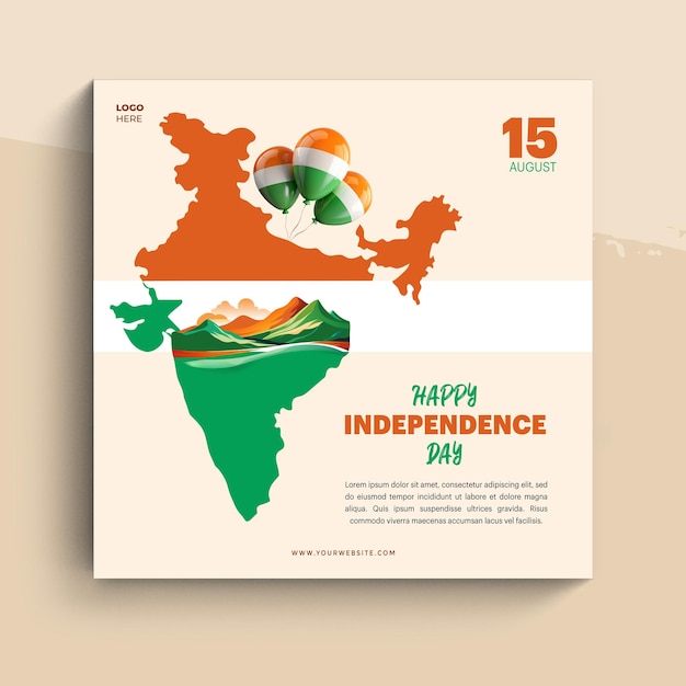 indian independence day celebration design Psd Template