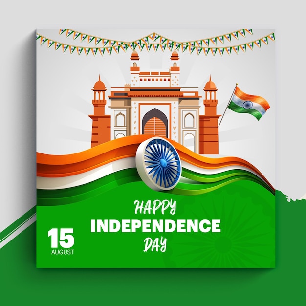 indian independence day celebration design Psd Template