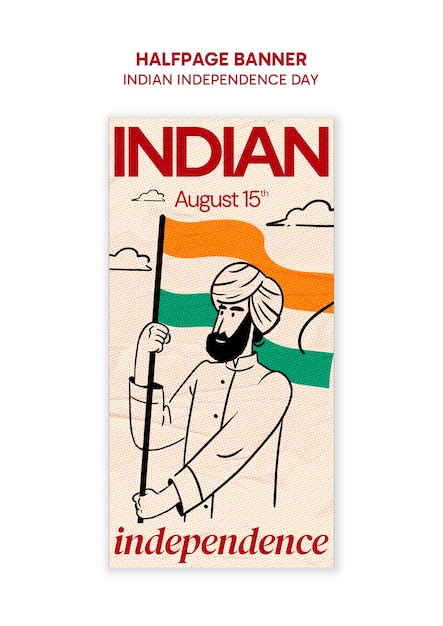 Indian independence day template design