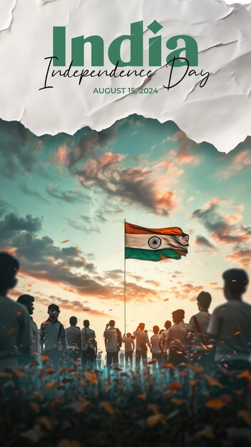 PSD indian independence day template poster