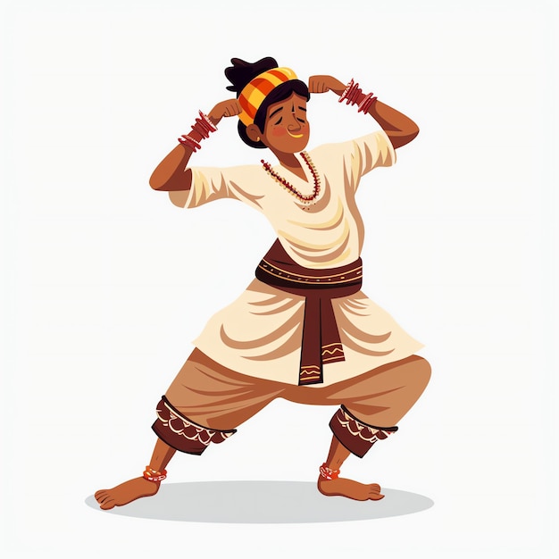 PSD indian man dance indian illustration