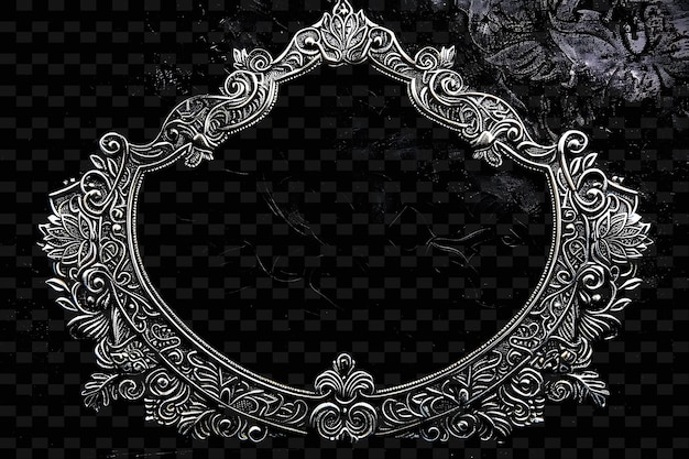 Indian Royal Silver Frame With Lotus and Paisley Border Deco PNG Luxurious Background Design