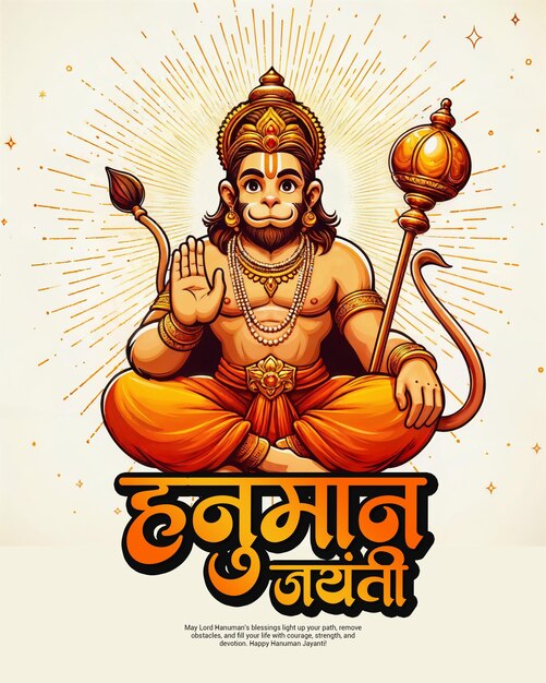 PSD indian spiritual god hanuman jayanti bajrang bali celebration social media post template