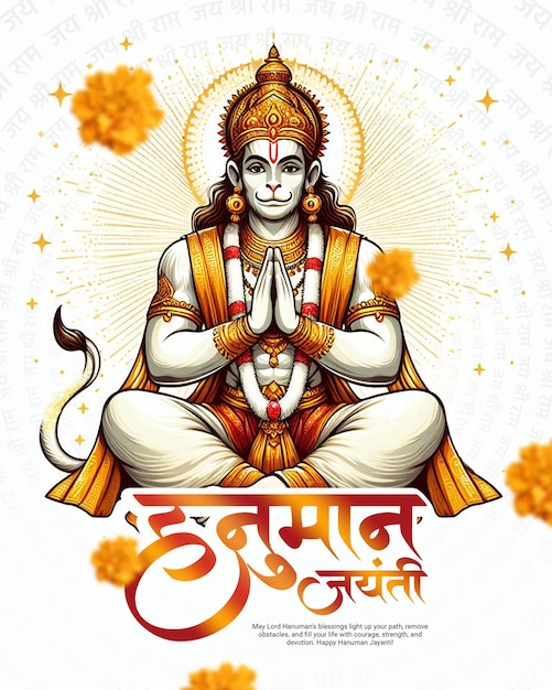 PSD indian spiritual god hanuman jayanti bajrang bali celebration social media post template