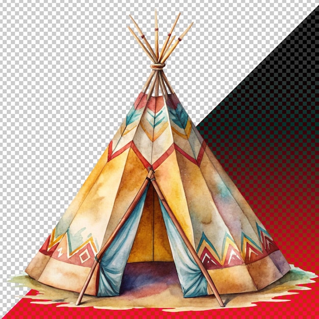 Indian style tent on transperent background