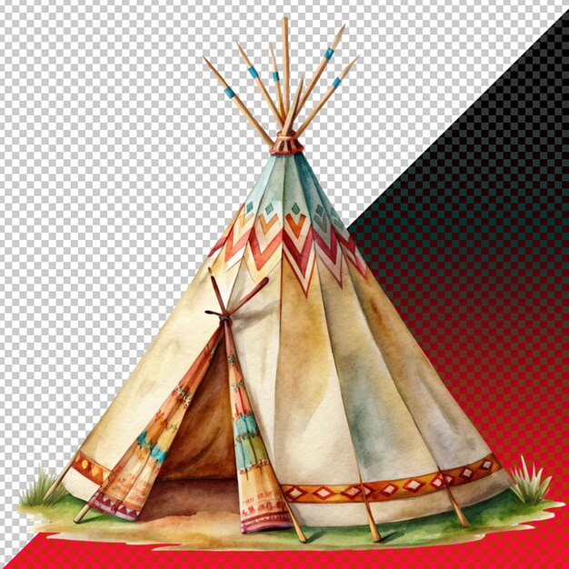 Indian style tent on transperent background