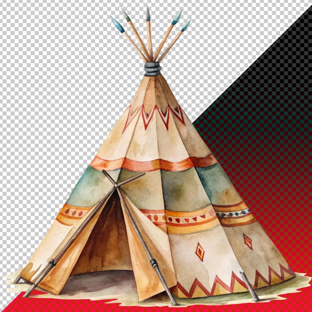 Indian style tent on transperent background