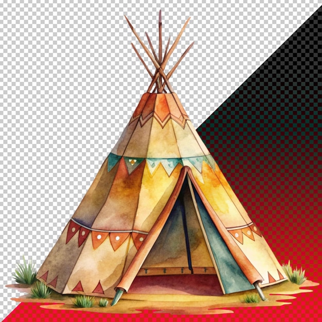 Indian style tent on transperent background