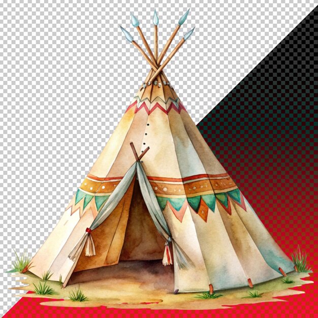 Indian style tent on transperent background