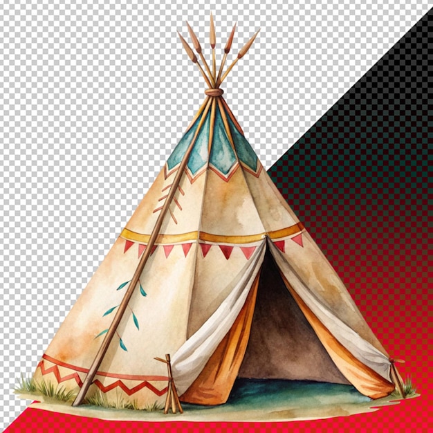 Indian style tent on transperent background