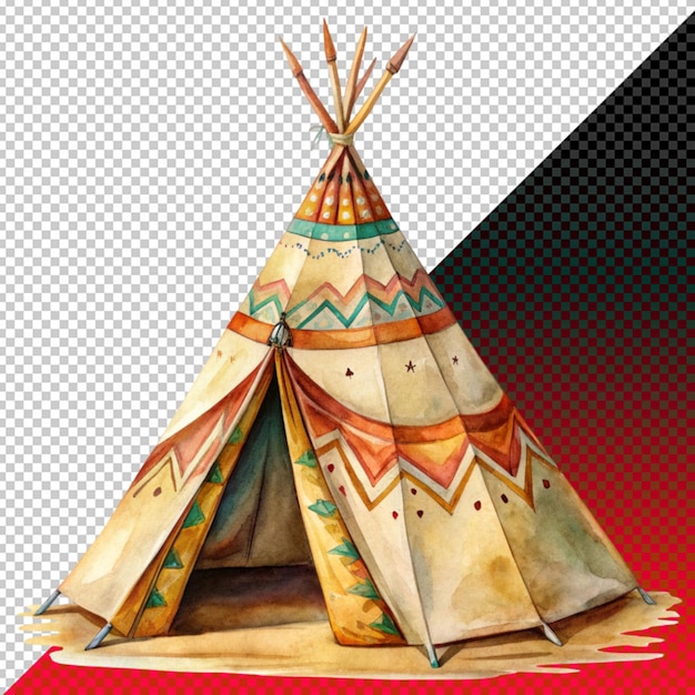 Indian style tent on transperent background