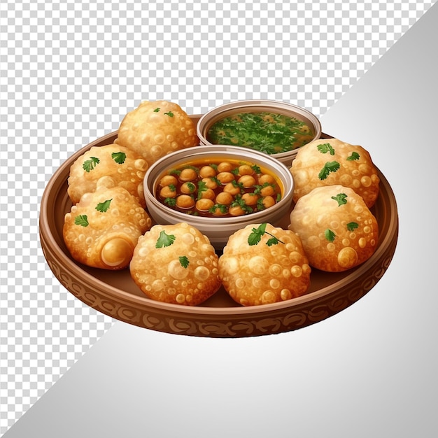 PSD indian traditional food name pani puri or golgappa png