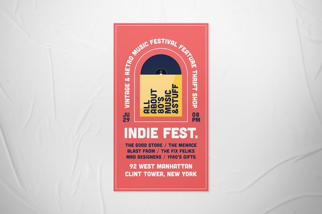 Indie Music Festival Vinyl Illustration Instagram Story