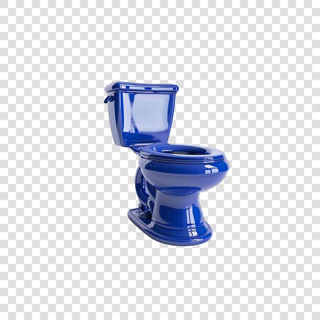 PSD indigo color toilet realisticon transparent background