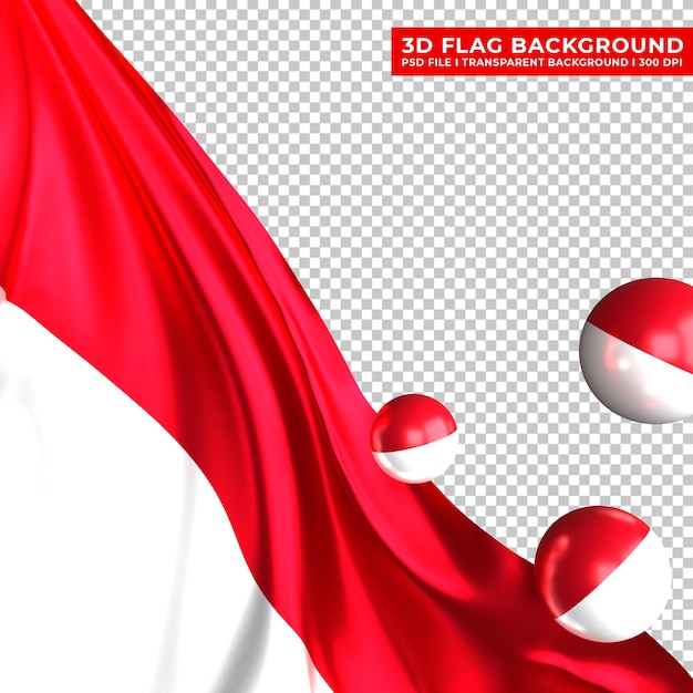 Indonesia flag background with 3d ball ornament