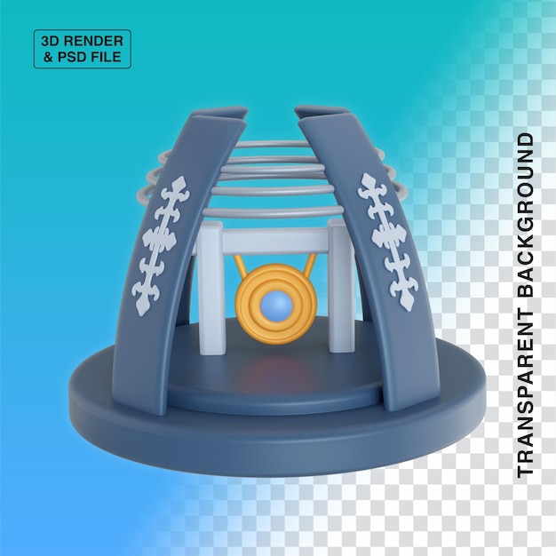 Indonesia Gong Monument 3D Illustration