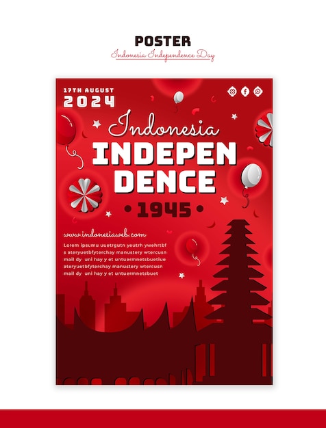 PSD indonesia independence day celebration template