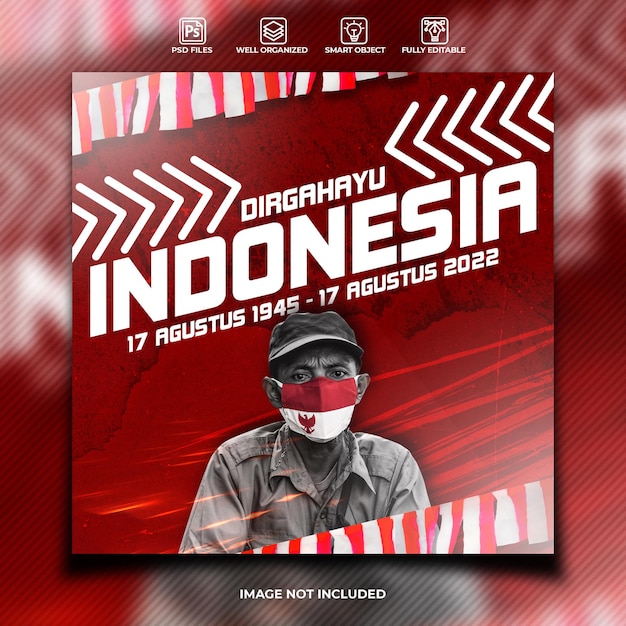 Indonesia independence day poster template