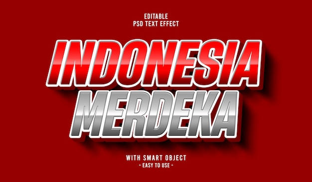 Indonesia merdeka 3d editable text effect