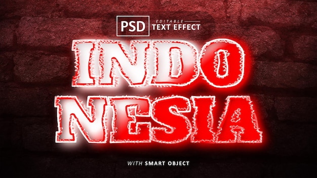 Indonesia text editable neon font effects