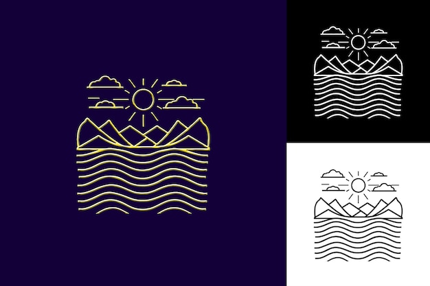 Indonesian National Lake Danau Toba With a Line Art Style Fe Culture Inspired Abstract Vector Design