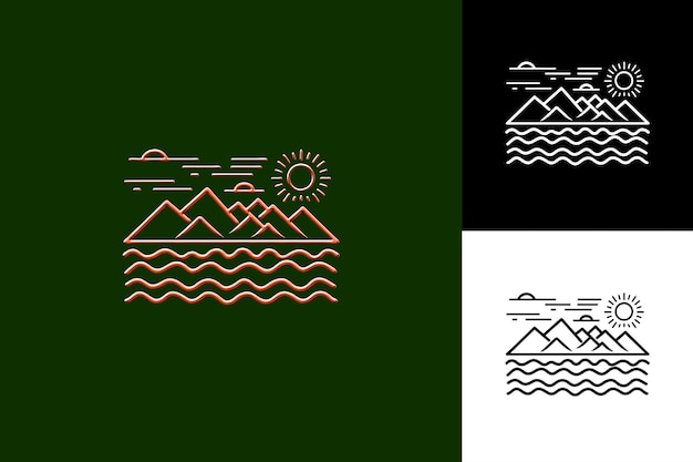 Indonesian National Lake Danau Toba With a Line Art Style Fe Culture Inspired Abstract Vector Design