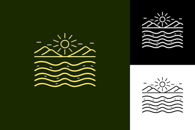 Indonesian National Lake Danau Toba With a Line Art Style Fe Culture Inspired Abstract Vector Design