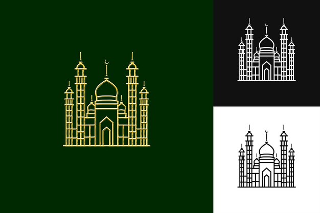 PSD indonesian national mosque masjid istiqlal with a geometric culture inspired abstract vector design