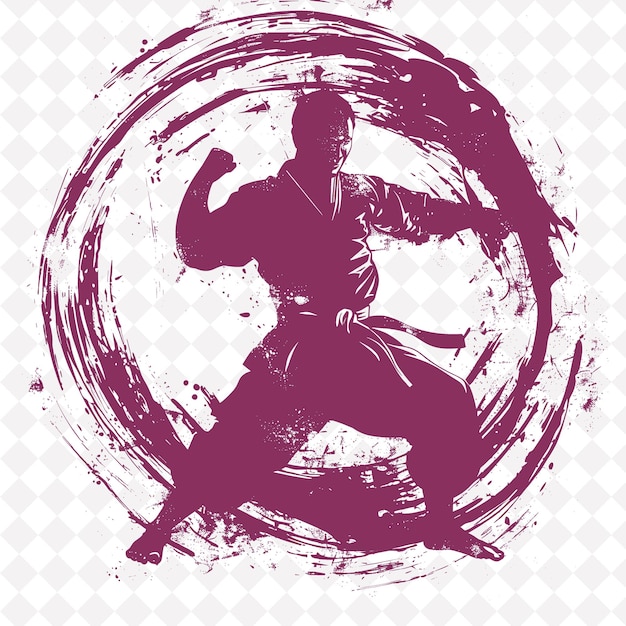 Indonesian National Sport Pencak Silat With a Grunge Style S Culture Inspired Abstract Vector Design