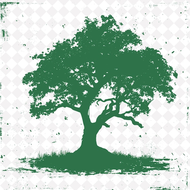 Indonesian National Tree Beringin With a Grunge Style Showca Culture Inspired Abstract Vector Design