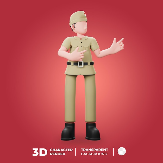 Indonesian Veteran 3D Character