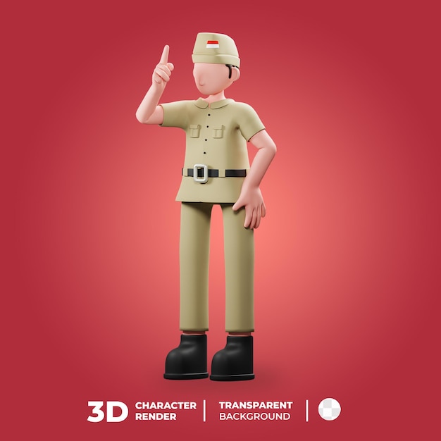 Indonesian Veteran 3D Character