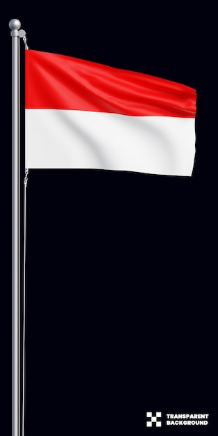 Indonesian Waving Flag Isolated