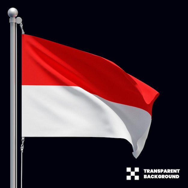 Indonesian Waving Flag Isolated