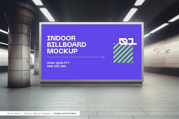 indoor billboard mockup template