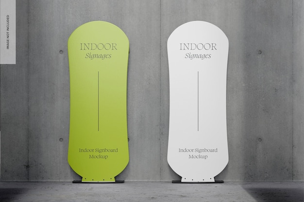 Indoor Signboards Mockup, Front View