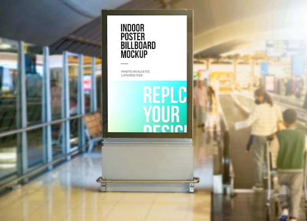 PSD indoor vertical billboard mockup