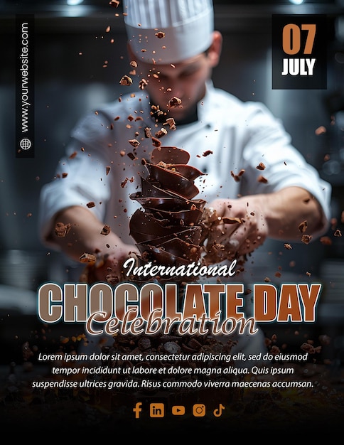 PSD indulge on international chocolate day editable social media post design