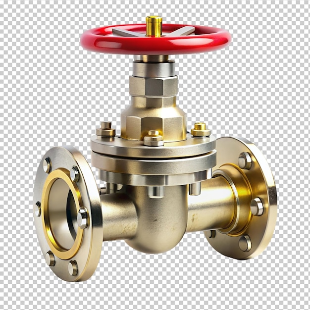 PSD industrial gas valve on transparent background